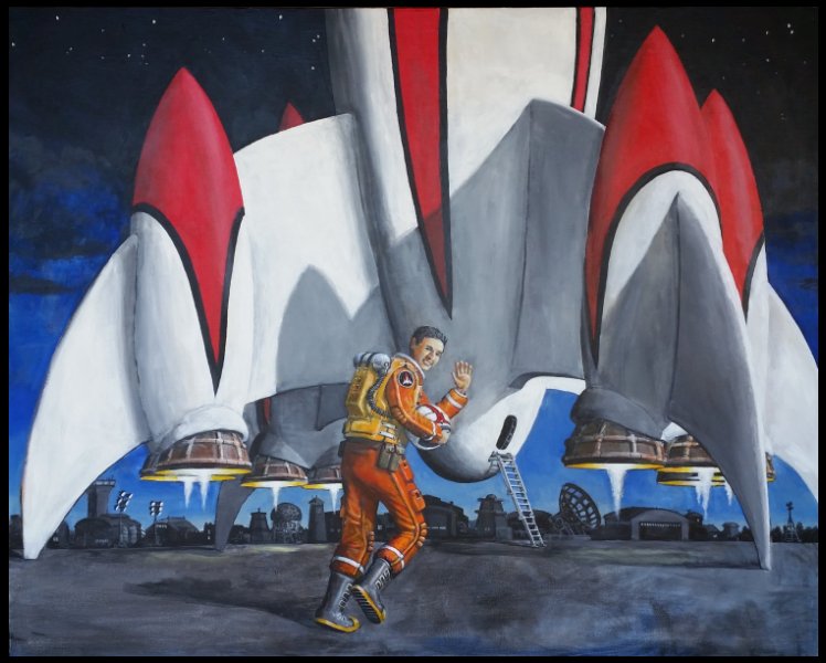 Hey, My Ride Is Here! Acrylic on Canvas 48" by 72"